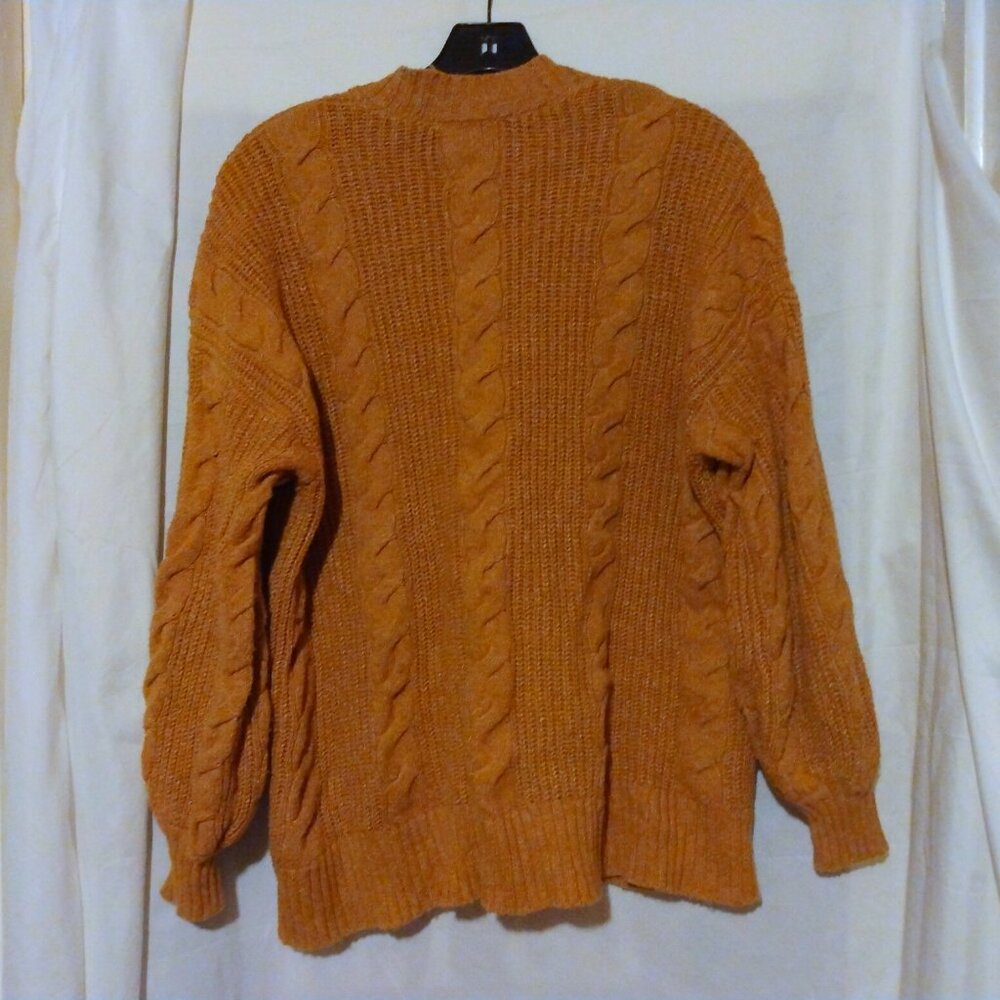 American Eagle Cable Knit Cardigan Brown S Cozycore Cottagecore Preppy Earthy - Picture 6 of 10